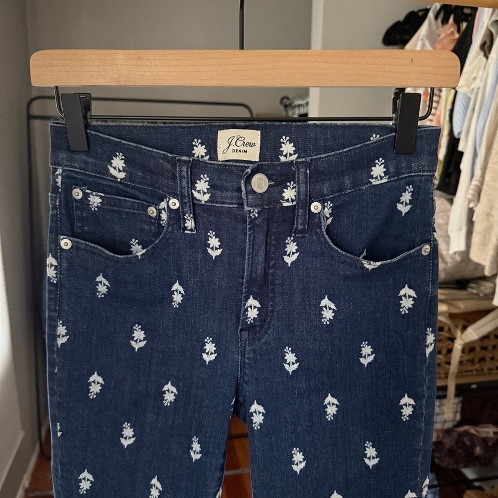 J. Crew | Toothpick Denim | Flower Block Print | Skinny | Size 25 - Picture 3 of 9